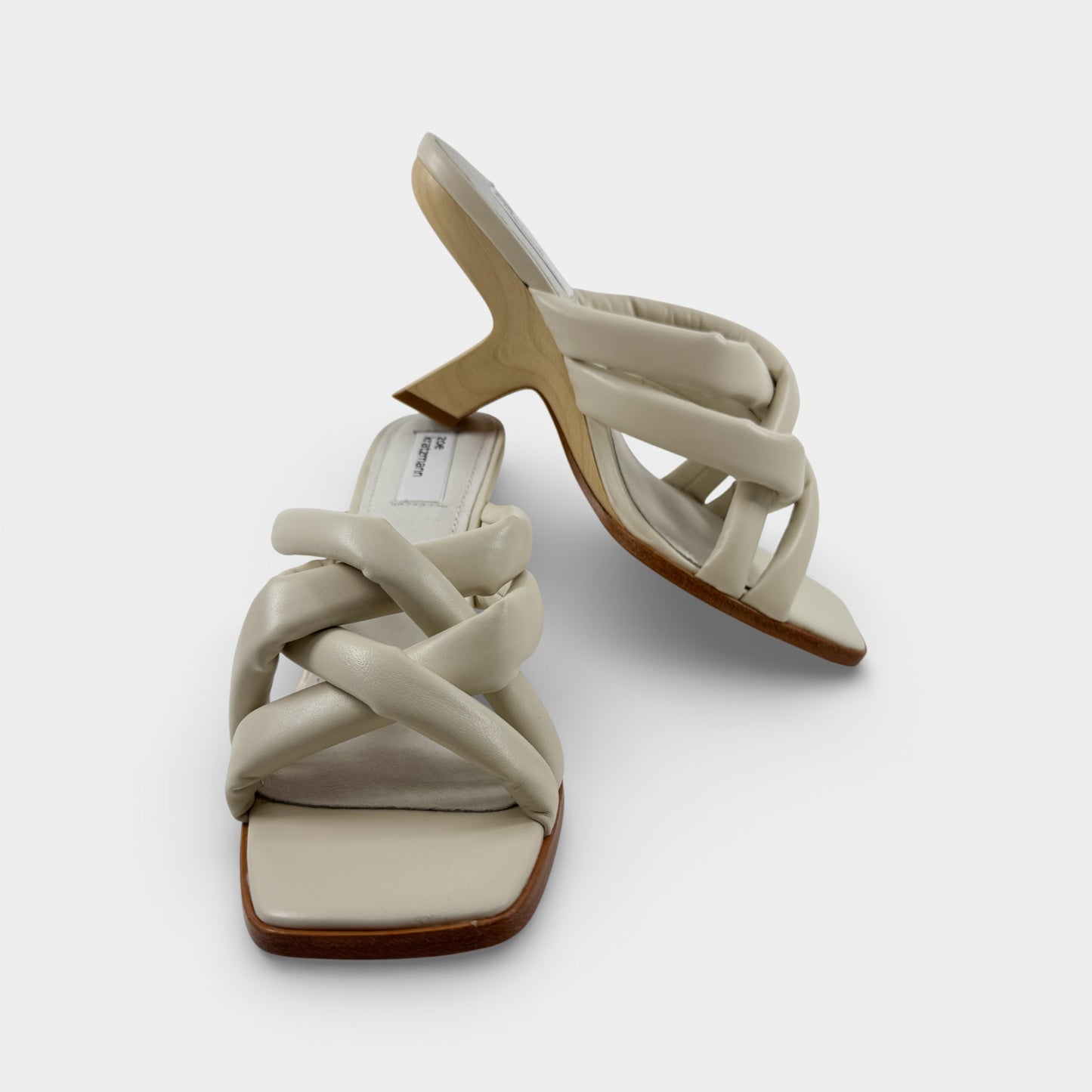 Zoe Kratzmann Bone Leather Wooden "Mint" Heel Mule Shoes EU40 ~ AU9