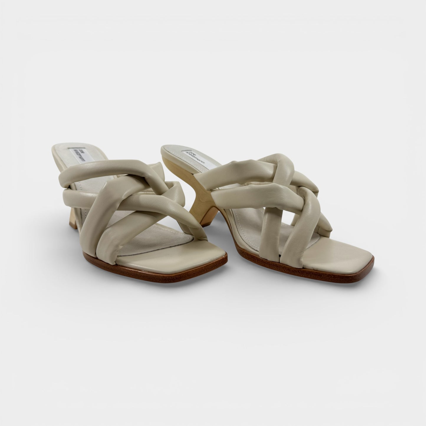 Zoe Kratzmann Bone Leather Wooden "Mint" Heel Mule Shoes EU40 ~ AU9