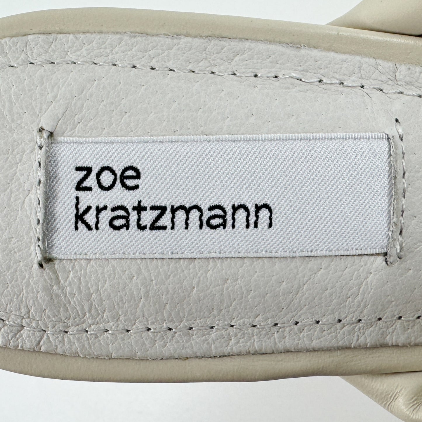 Zoe Kratzmann Bone Leather Wooden "Mint" Heel Mule Shoes EU40 ~ AU9