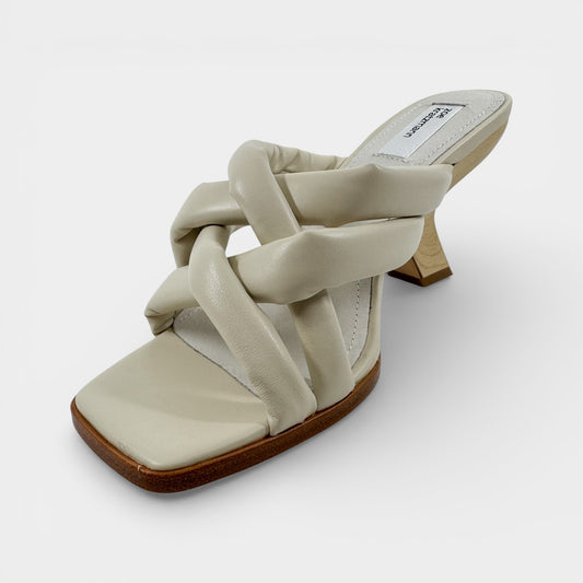 Zoe Kratzmann Bone Leather Wooden "Mint" Heel Mule Shoes EU40 ~ AU9